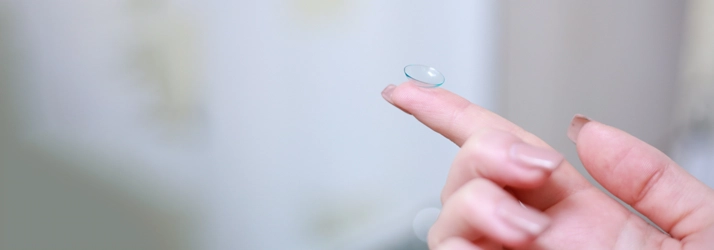Eye Doctor Sault Ste. Marie MI Contact A contact on a finger.